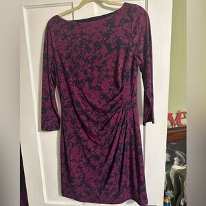 Ralph Lauren Purple Floral Long Sleeve Dress